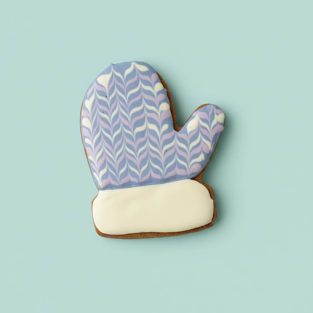 Cookie shaped like a winter mitten