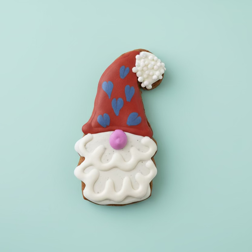 Valentine's Gnome – Hand-Decorated Gourmet Dog Cookie