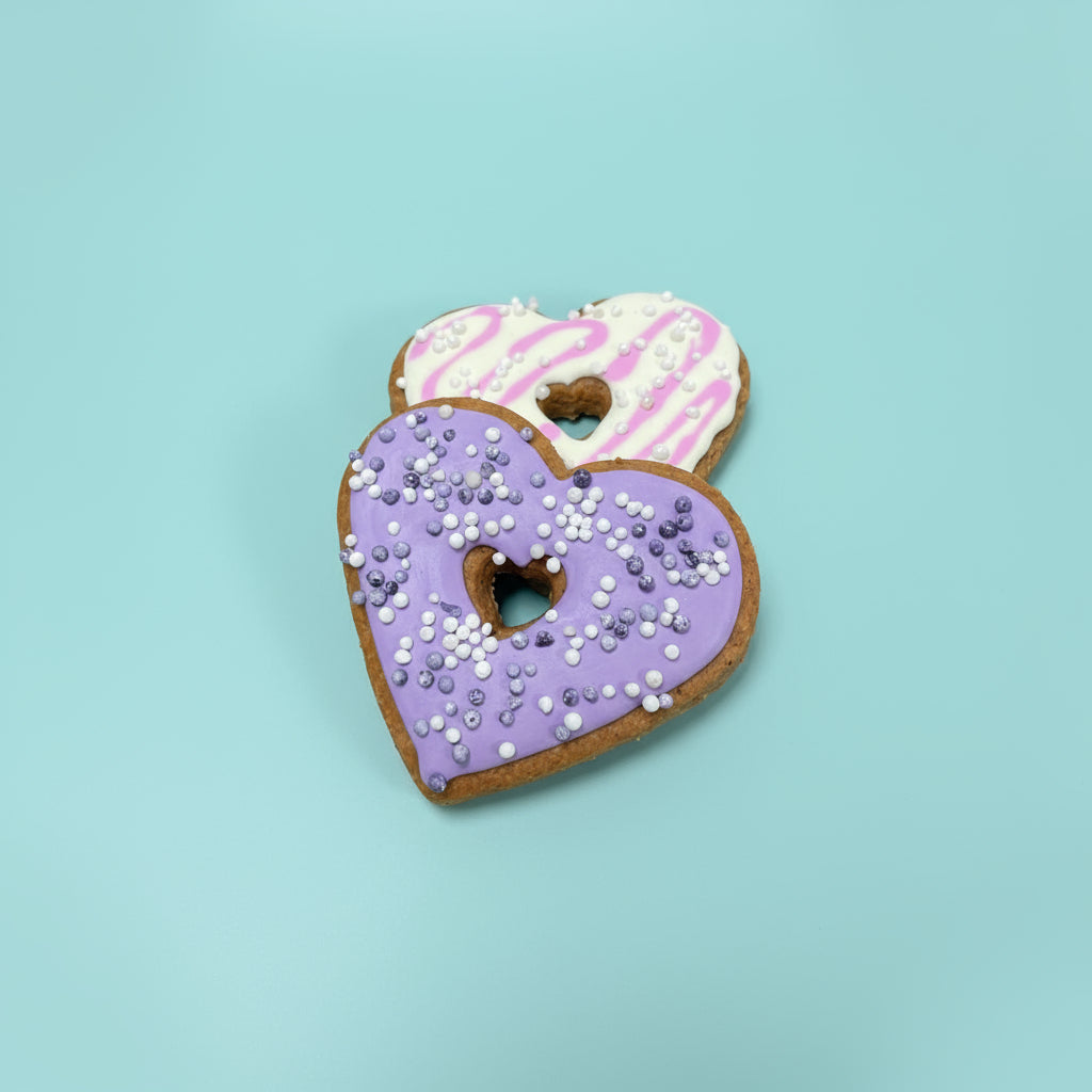 Heart Donut – Hand-Decorated Gourmet Dog Cookie
