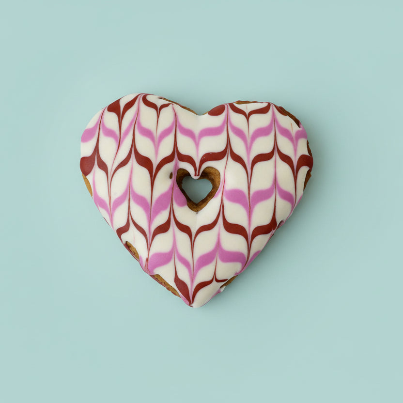 Heart Donut – Hand-Decorated Gourmet Dog Cookie