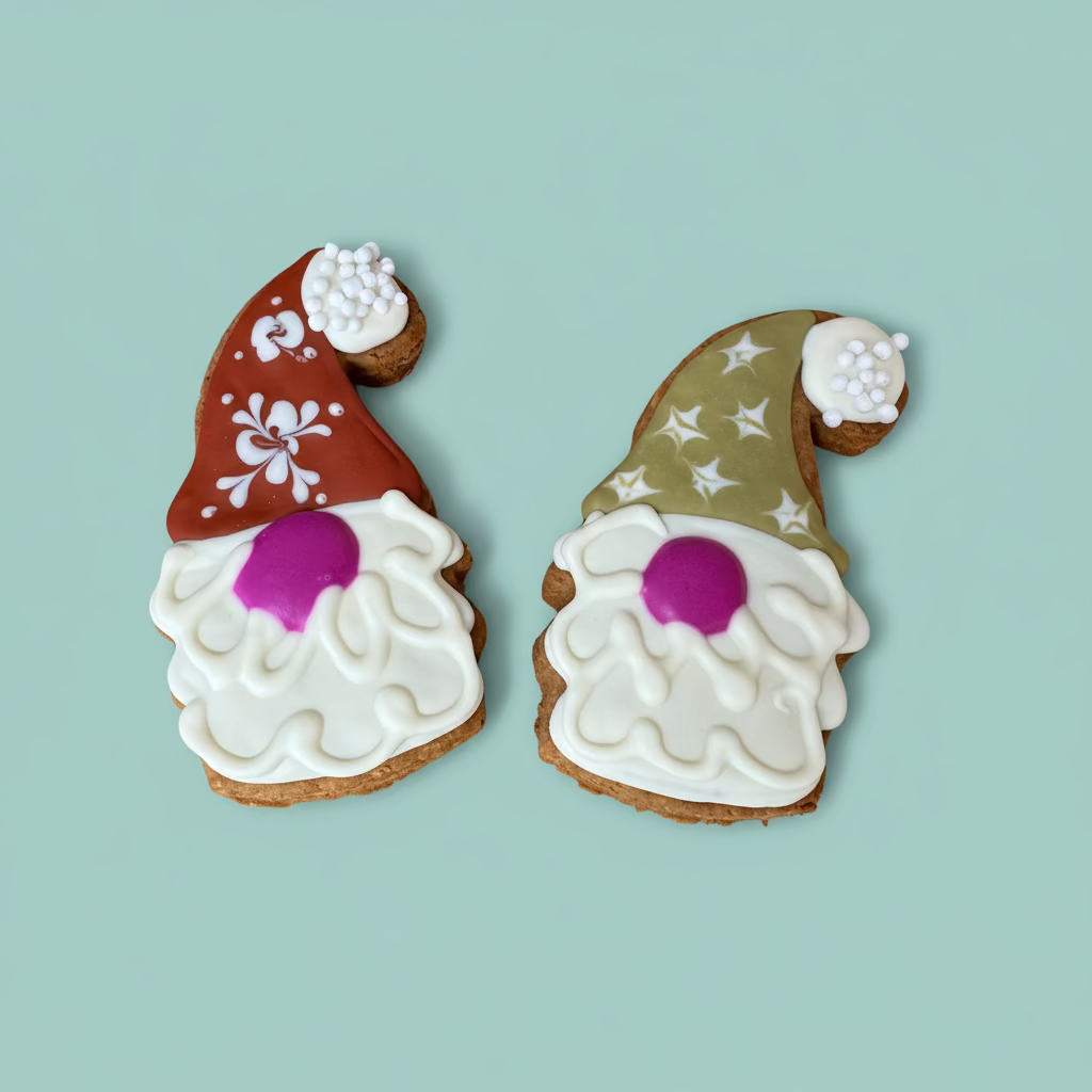 Holiday Gnome – Hand-Decorated Gourmet Dog Cookie