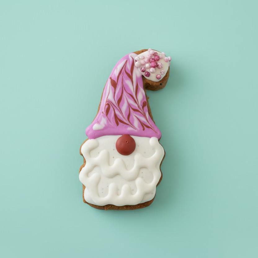 Valentine's Gnome – Hand-Decorated Gourmet Dog Cookie