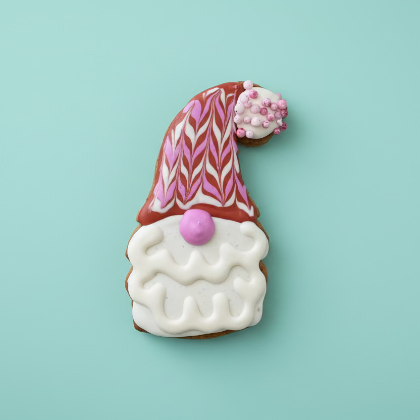 Valentine's Gnome – Hand-Decorated Gourmet Dog Cookie
