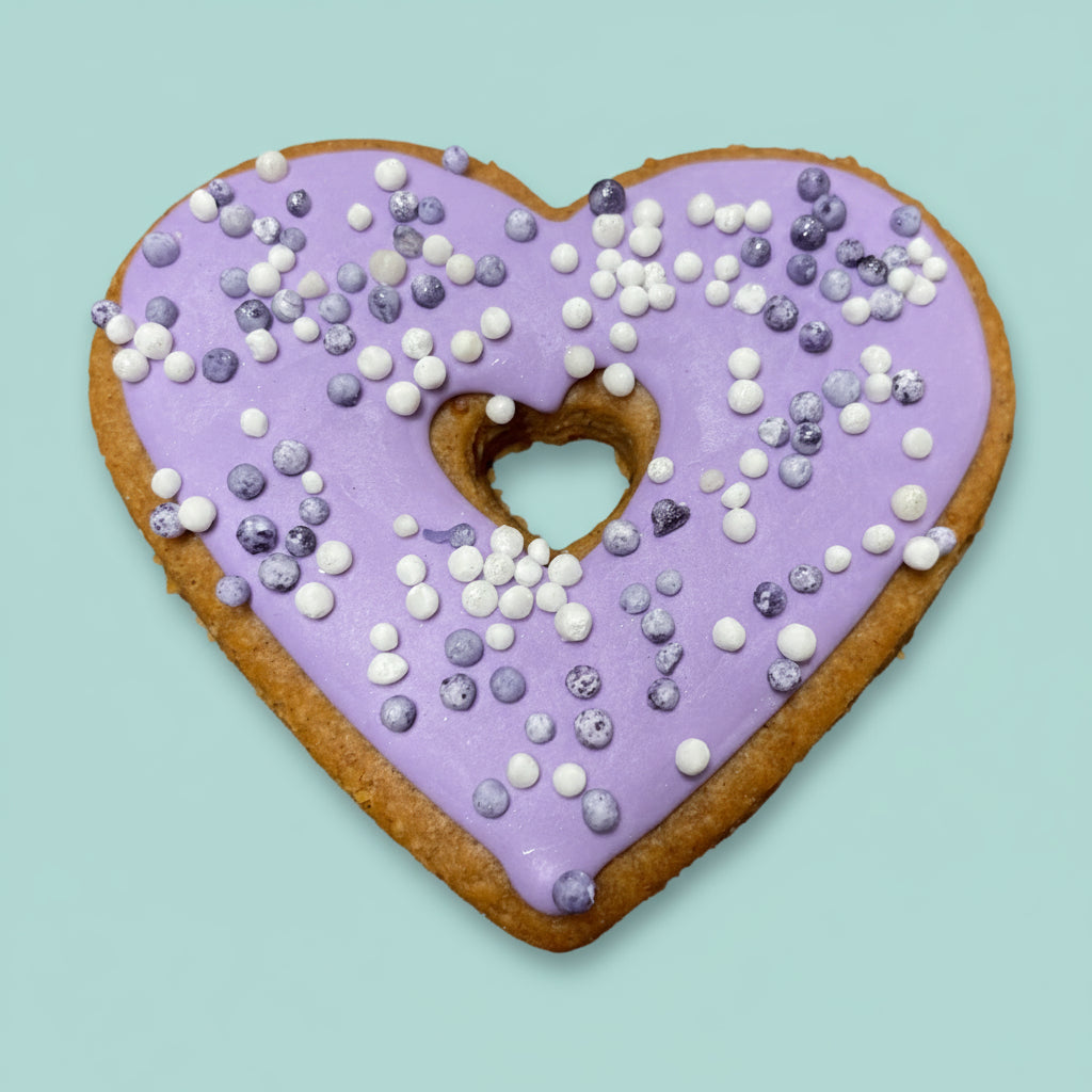 Heart Donut – Hand-Decorated Gourmet Dog Cookie