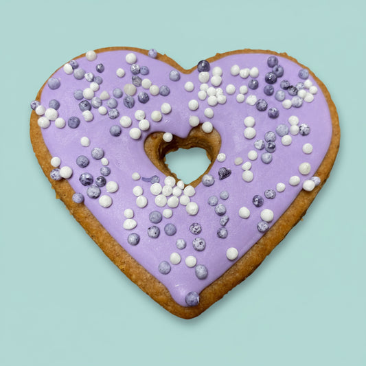 Heart Donut – Hand-Decorated Gourmet Dog Cookie