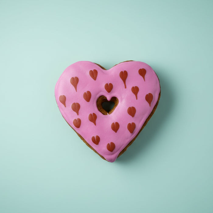 Heart Donut – Hand-Decorated Gourmet Dog Cookie