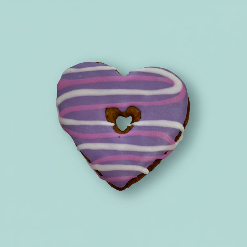Heart Donut – Hand-Decorated Gourmet Dog Cookie