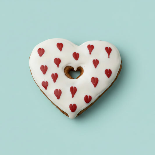 Heart Donut – Hand-Decorated Gourmet Dog Cookie